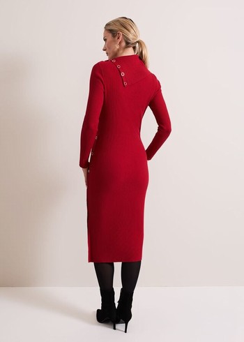 Phase Eight Willow Popper Column Dress Red Australia | JV8179506